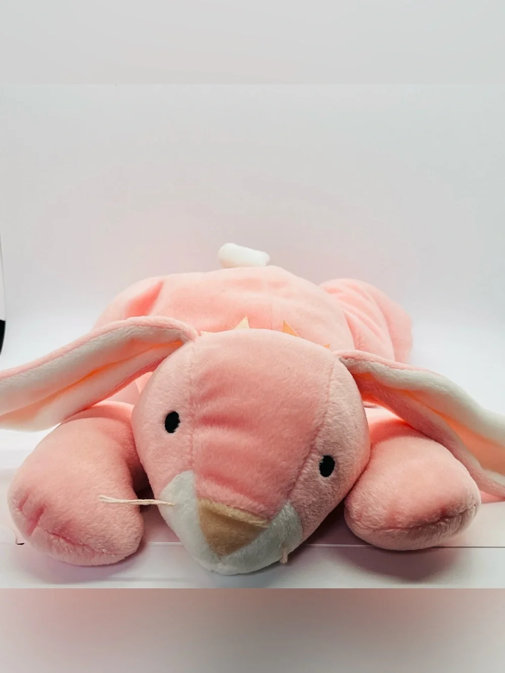 1996 Ty Pillow Pals Carrots the Pink Bunny Rabbit Stuffed Plush Toy Lovey